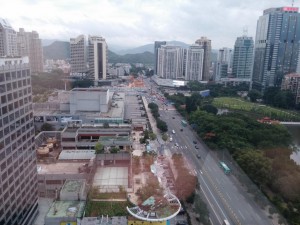 Blick auf Shenzhen aus dem Hostel