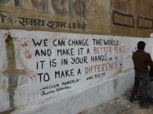 Auch in Varanasi wird an Mandela gedacht