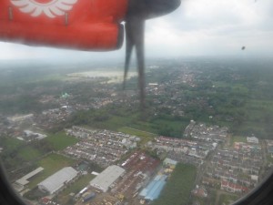 Landeanflug in Malang