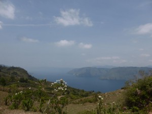 Blick auf den See Toba