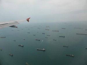 Schiffe vor Singapore