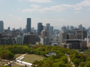 Ausblick von der Burg auf Osaka