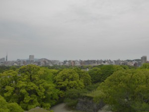 Blick auf Fukuoka von der Bergruine