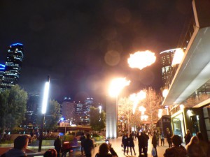 Feuershow am Casino in Melbourne