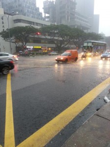 Es regnet in Singapore