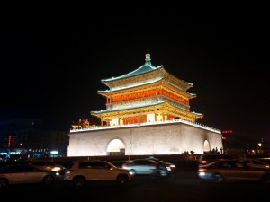 Der Bell Tower in Xi'An bei Nacht
