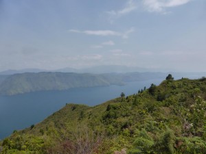 Blick auf den See Toba