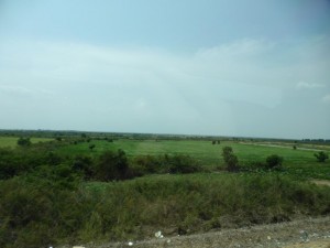 Landschaft auf dem Weg nach Siem Reap