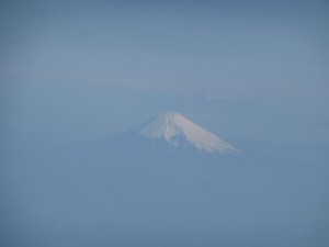 Mount Fuji vom Flugzeug aus gesehen
