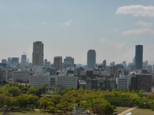 Ausblick von der Burg auf Osaka