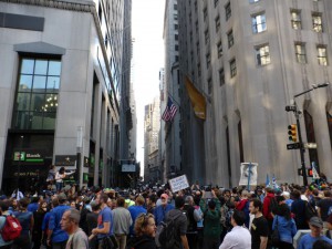 Demo nahe der Wall Street